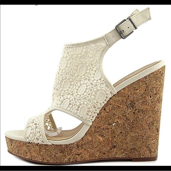 🤍Lucky Brand Cream Lace Wedge Size 10 - Picture 4 of 6